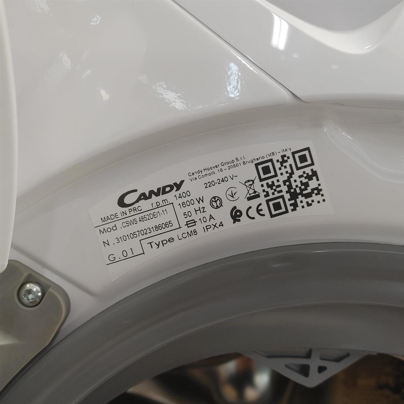Candy Smart CSWS 4852DE/1-11 lavasciuga Libera installazione Caricamento frontale Bianco E