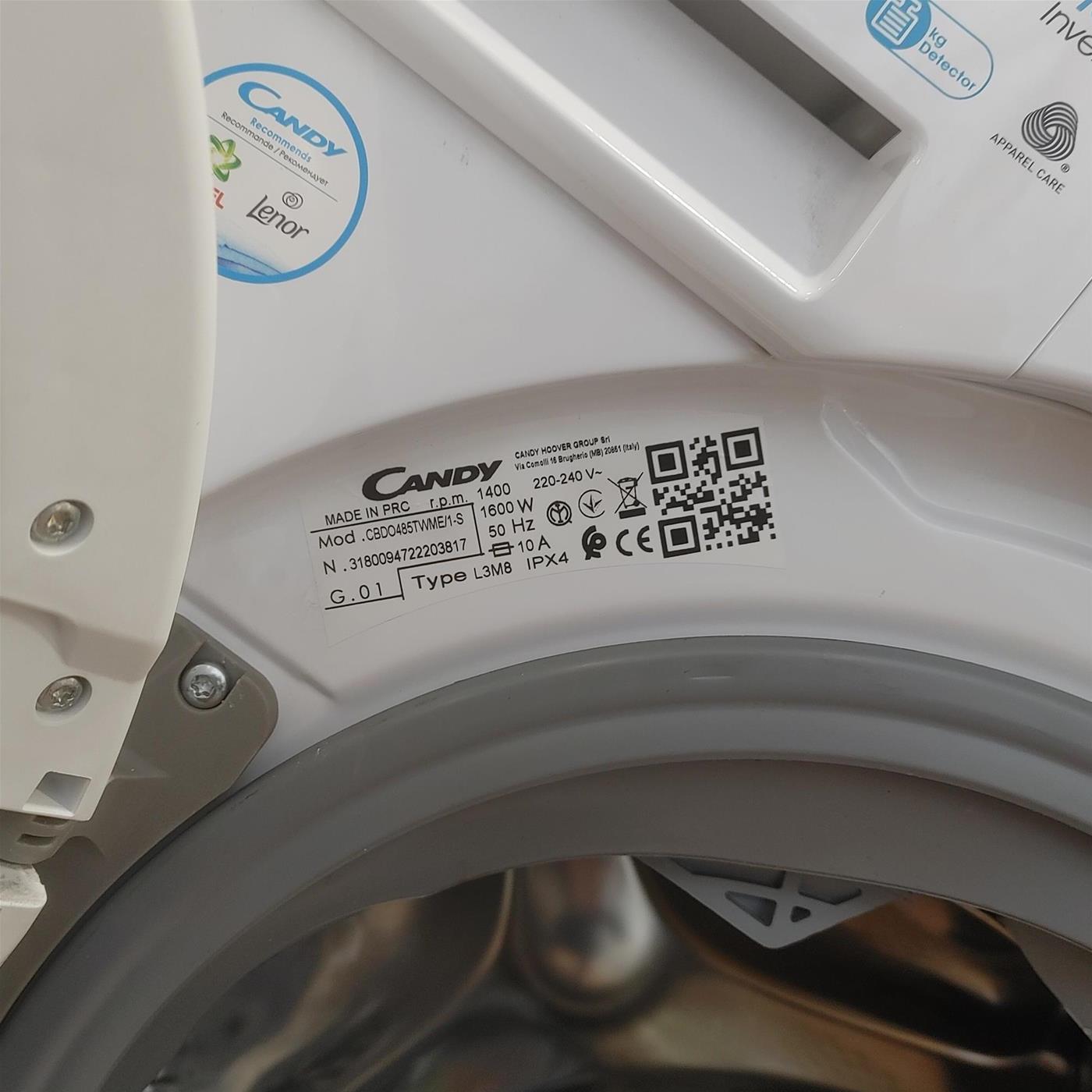 Lavasciuga Candy Smart Inverter CBDO485TWME/1-S da Incasso 8/5 Kg