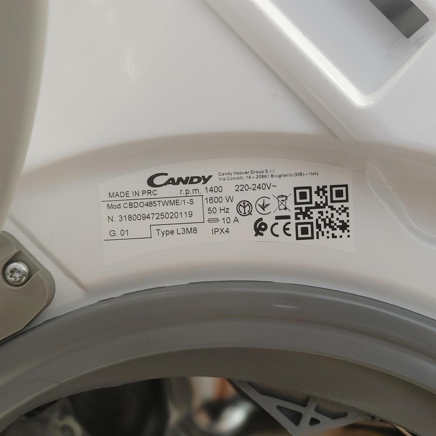Lavasciuga Candy Smart Inverter CBDO485TWME/1-S Da incasso