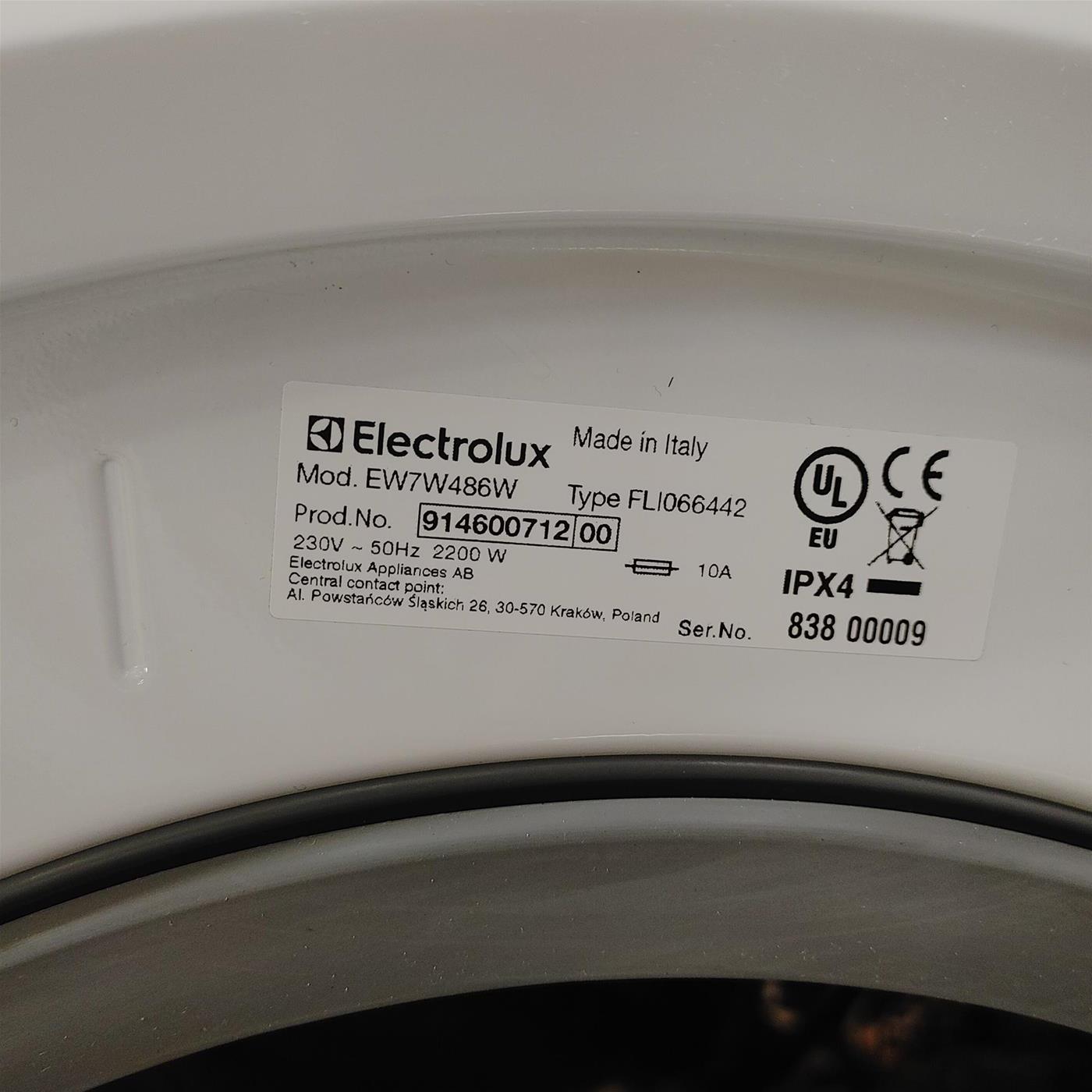 Electrolux EW7W486W Lavasciuga PerfectCare 700 Vapore PRO, 8 kg, Centrifuga 1600 Giri/Min