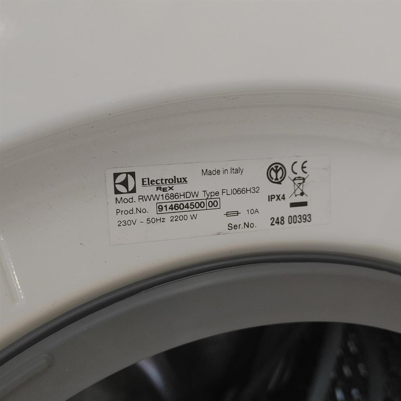 Electrolux RWW 1686 HDW lavasciuga Libera installazione Caricamento frontale Bianco