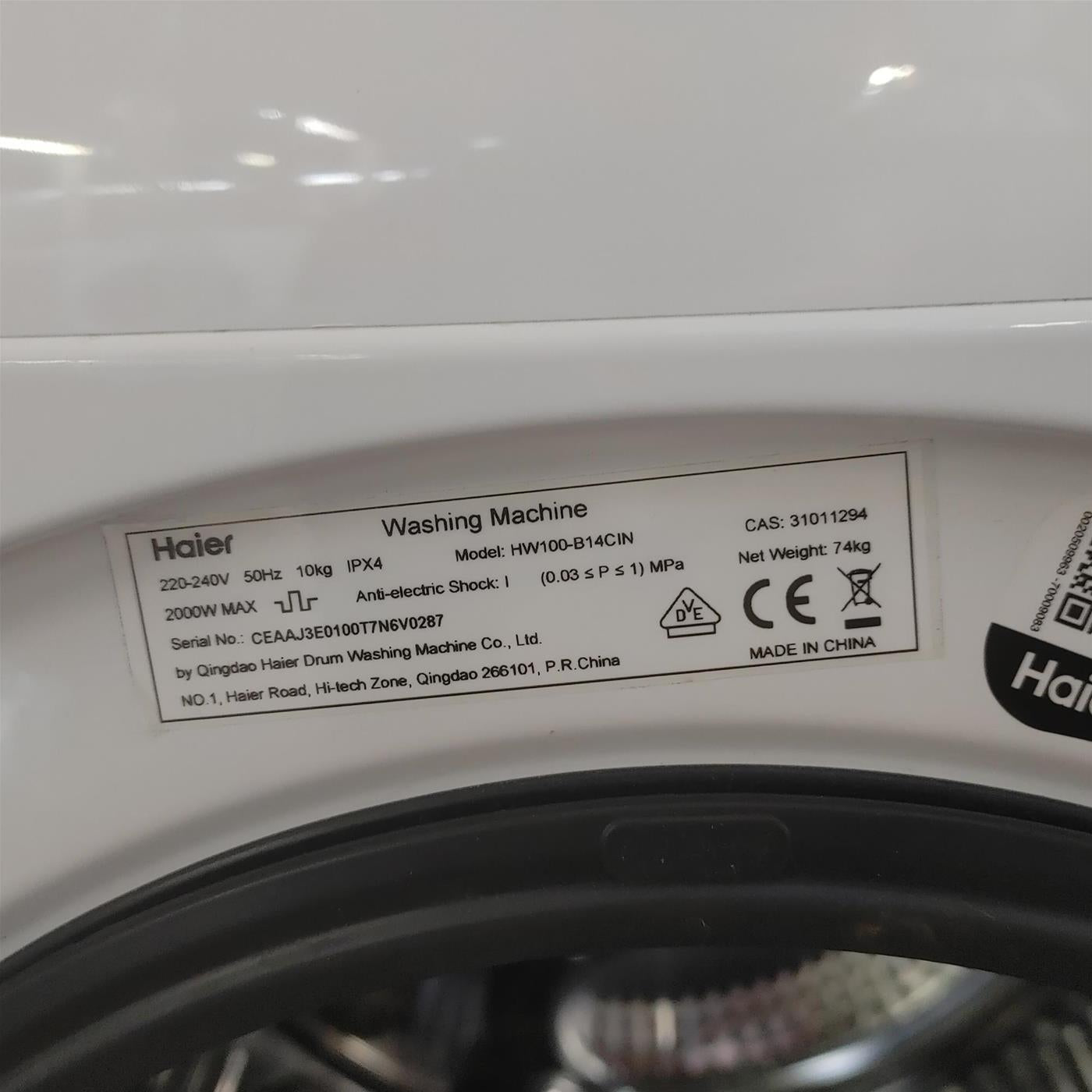 Lavatrice Haier CIN Series HW100-B14CIN lavatrice 10 Kg