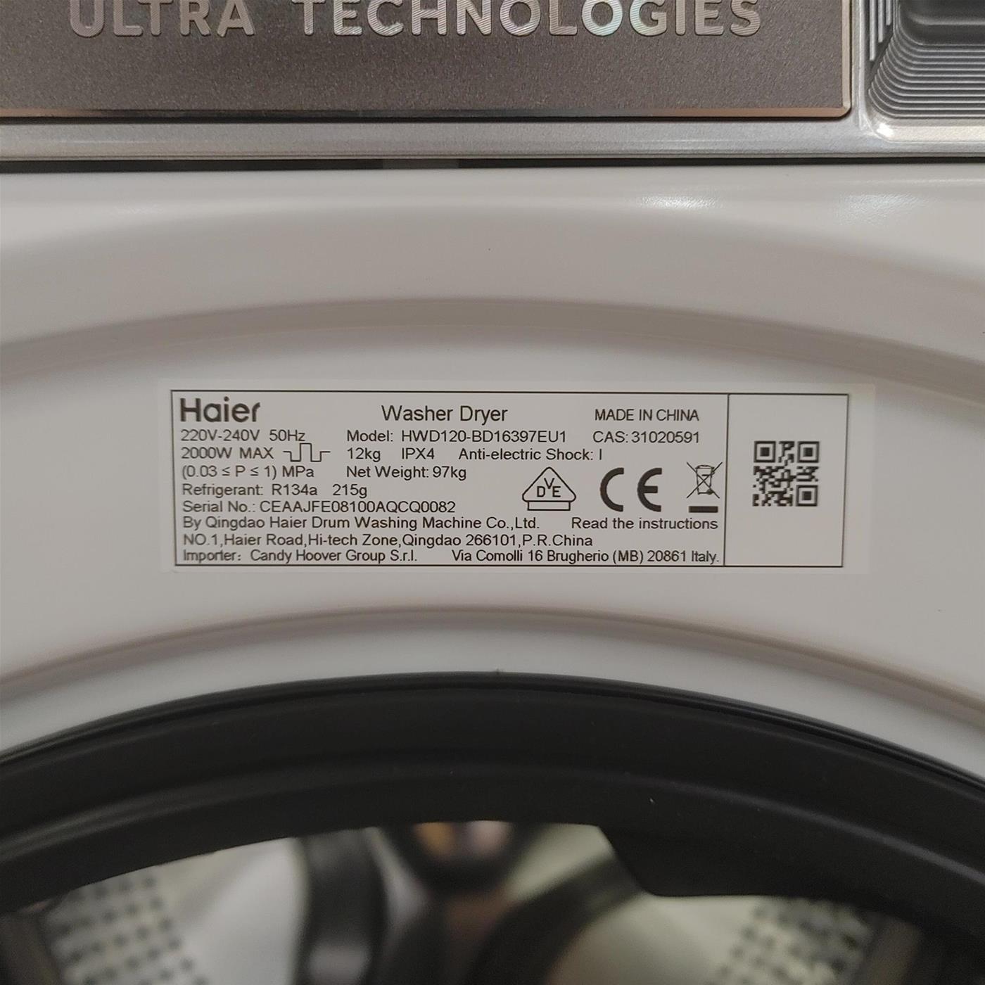 Lavasciuga Haier Ultra X11 HWD120BD16397 EUS Direct Motion Wi-Fi Smart AI 12/7 Kg