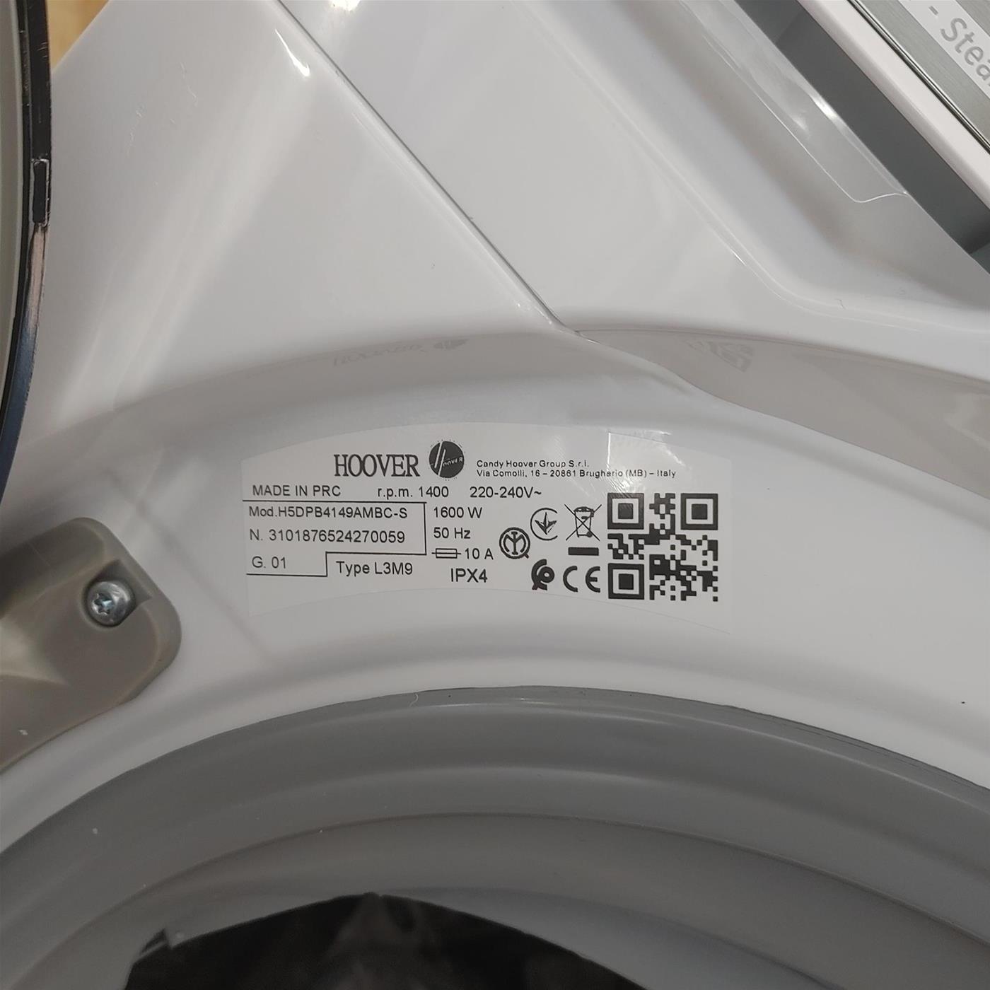 Lavasciuga Hoover H-WASH&DRY 550 H5DPB4149AMBC-S Libera installazione Caricamento frontale Bianco F