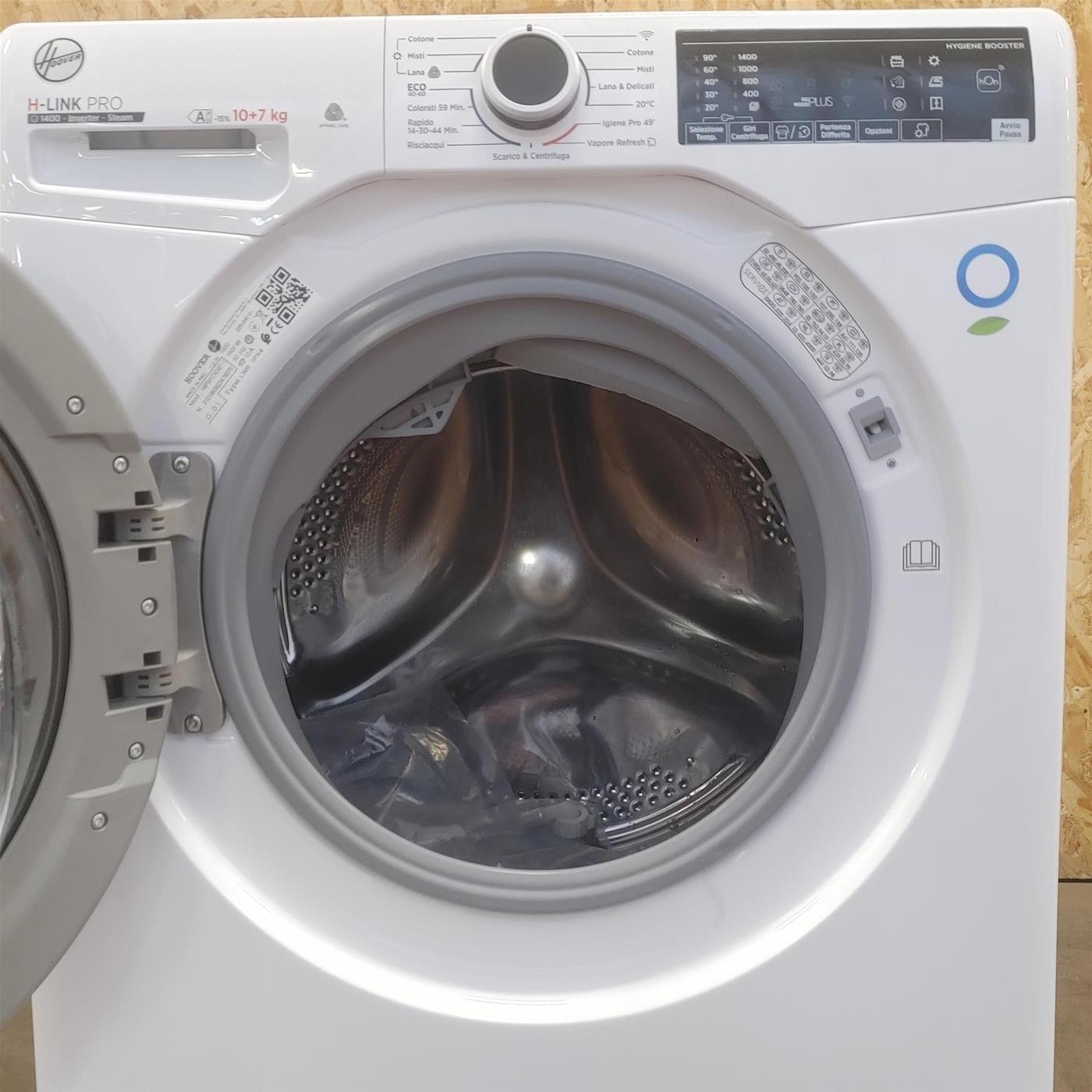 Hoover HWPS41074DAB7-11 lavatrice asciugatrice, 10/7 Kg Libera installazione Carica frontale Bianco E