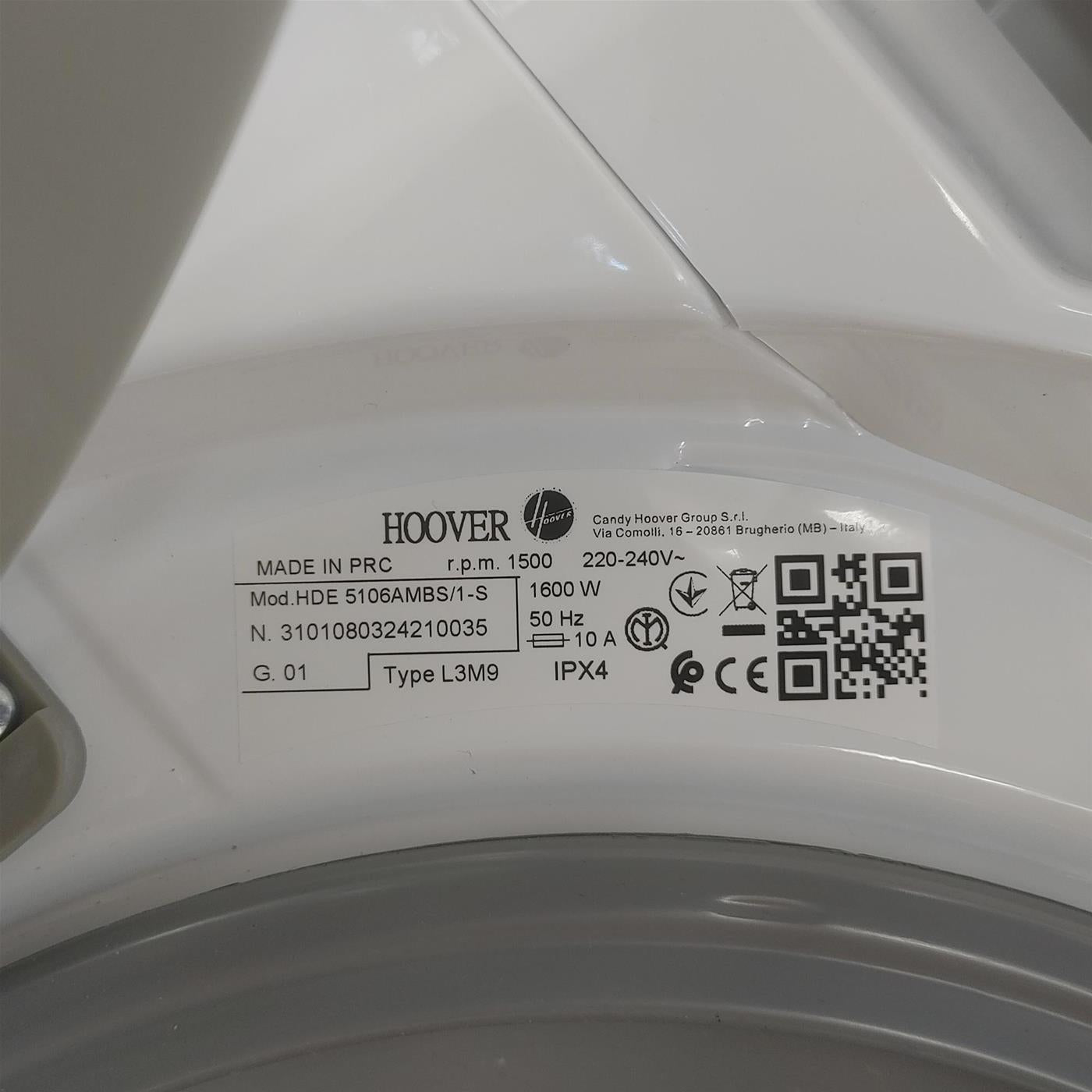 Lavasciuga Hoover H-WASH&DRY 500 HDE 5106AMBS/1-S 10/6 Kg