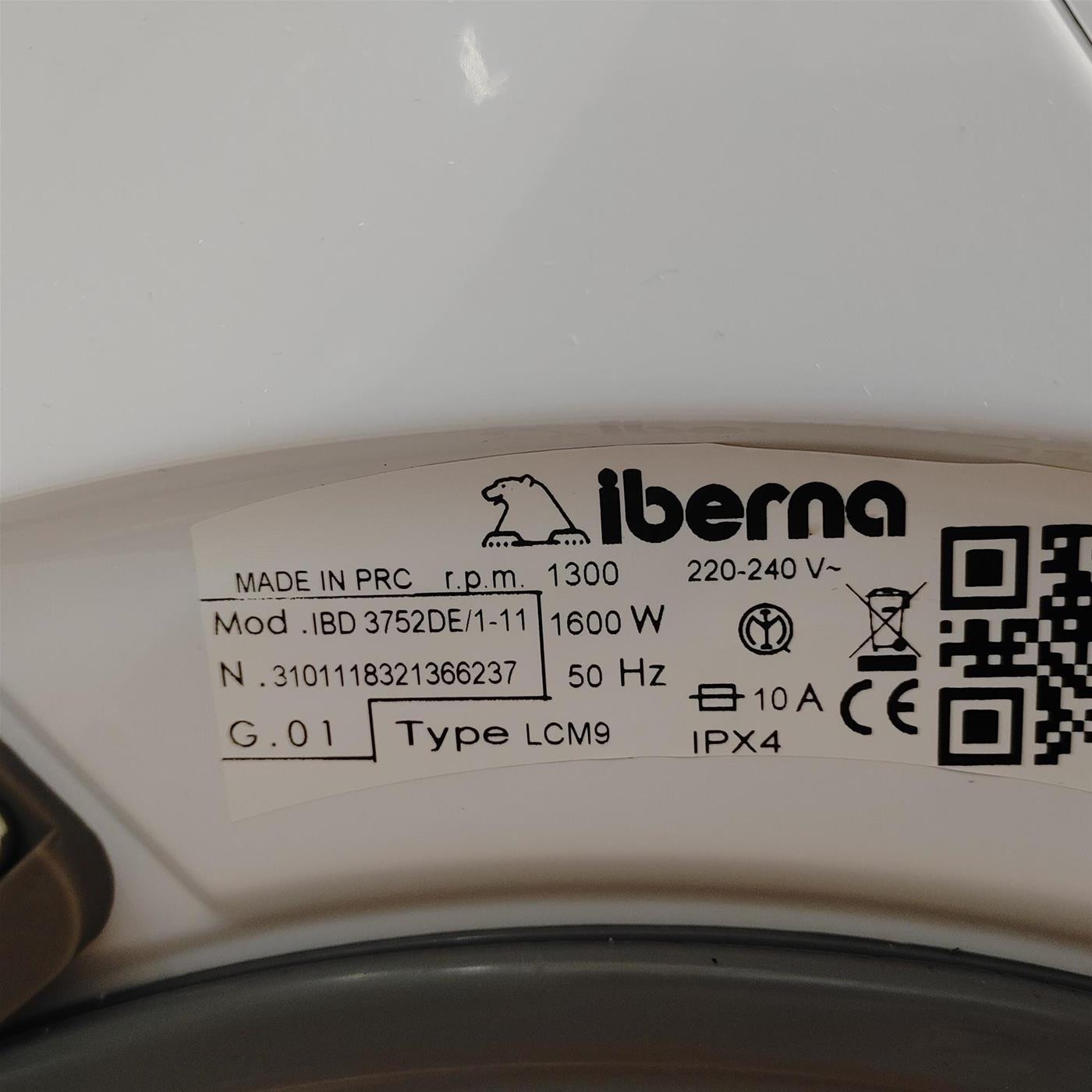 Iberna IBD 3752DE/1-11 Lavasciuga 7/5 Kg