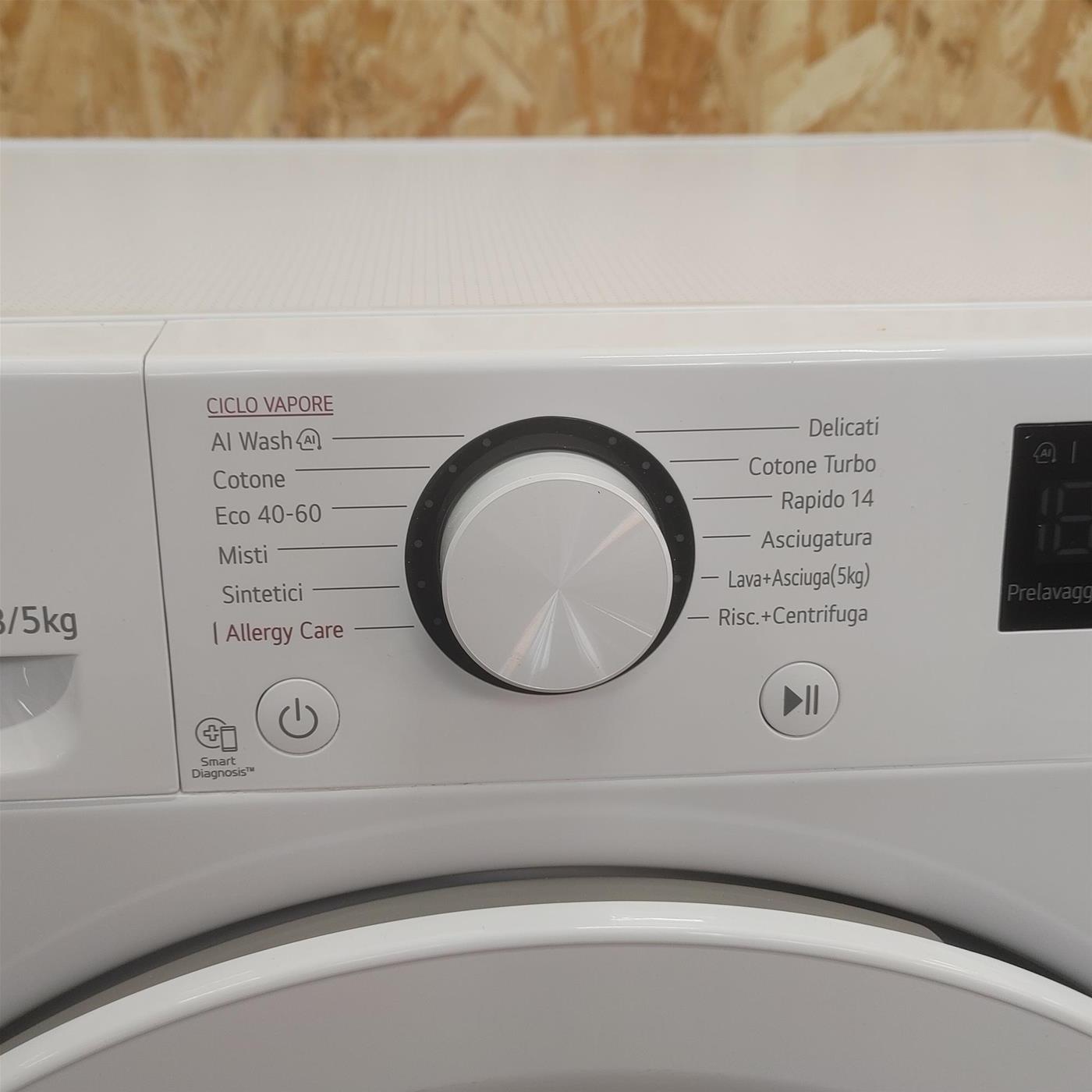 Lavasciuga slim LG D2R3S08NSWW 8/5 Kg AI DD