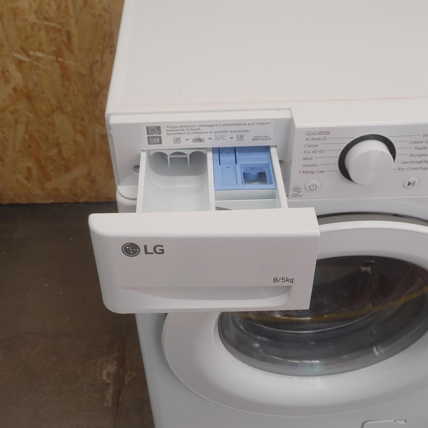 Lavasciuga slim LG D2R3S08NSWW 8/5 Kg AI DD