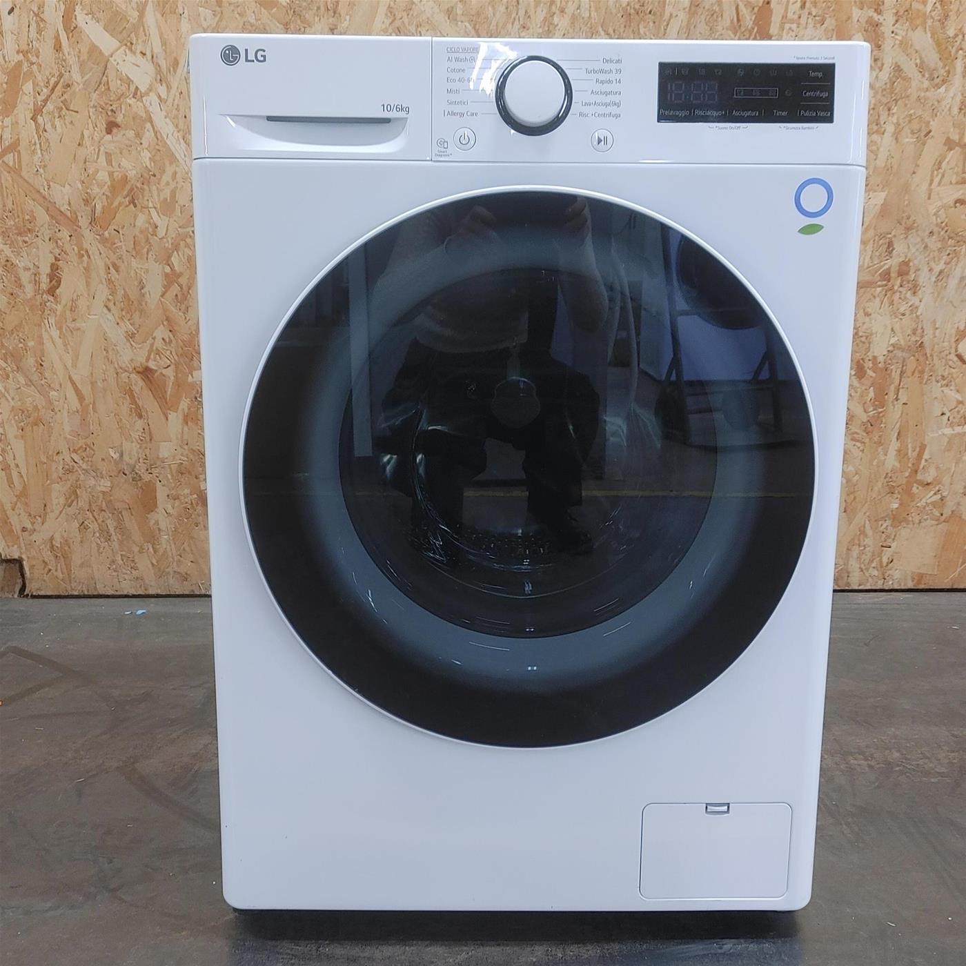 Lavasciuga LG D4R5010TSWS Serie R5 AI DD TurboWash 360, Eco Hybrid 10/6kg