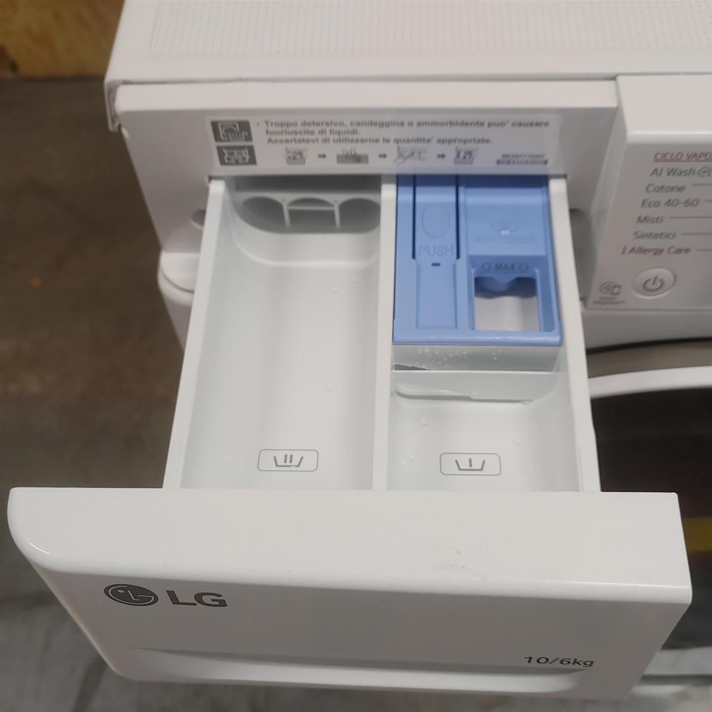 Lavasciuga LG D4R5010TSWS Serie R5 AI DD TurboWash 360, Eco Hybrid 10/6kg