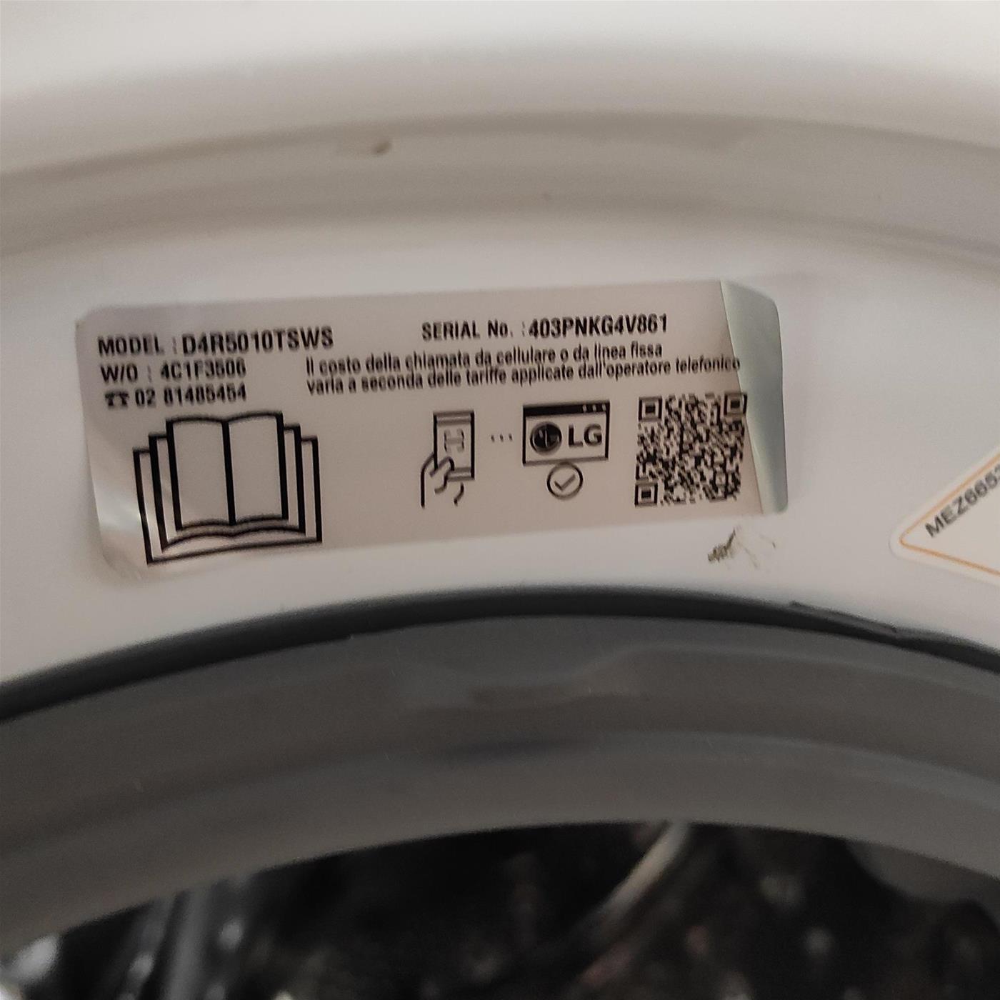 Lavasciuga intelligente LG D4R5010TSWS Serie R5  10/6 Kg