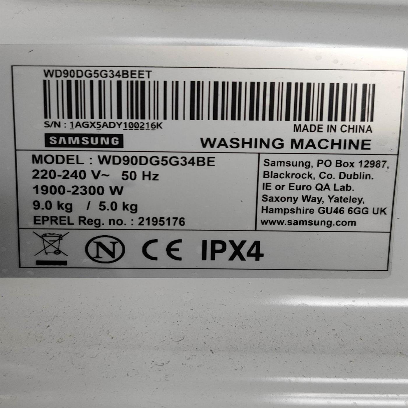 Lavasciuga Samsung WD90DG5G34BE 9/5 Kg