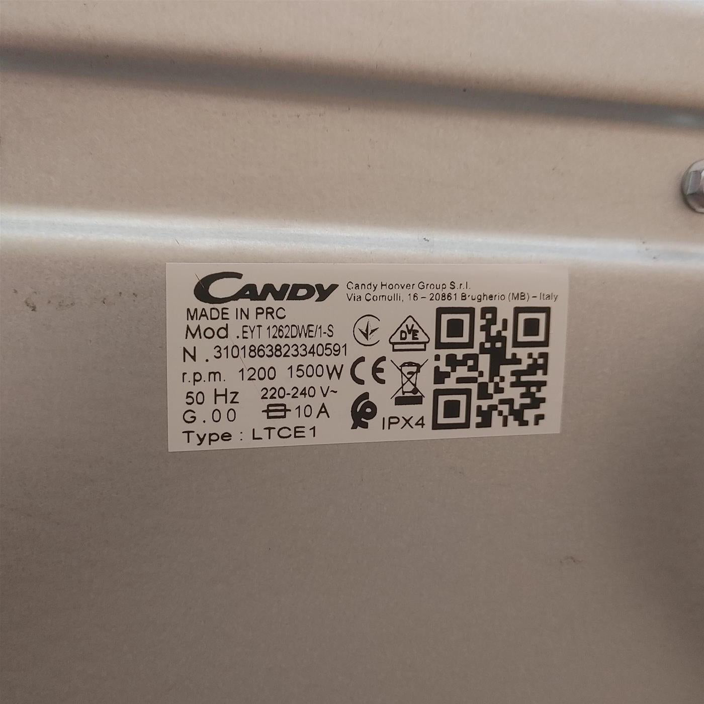 Lavatrice Candy Easy EYT 1262DWE/1-S Carica dall'alto 6 kg 1200 giri Bianco