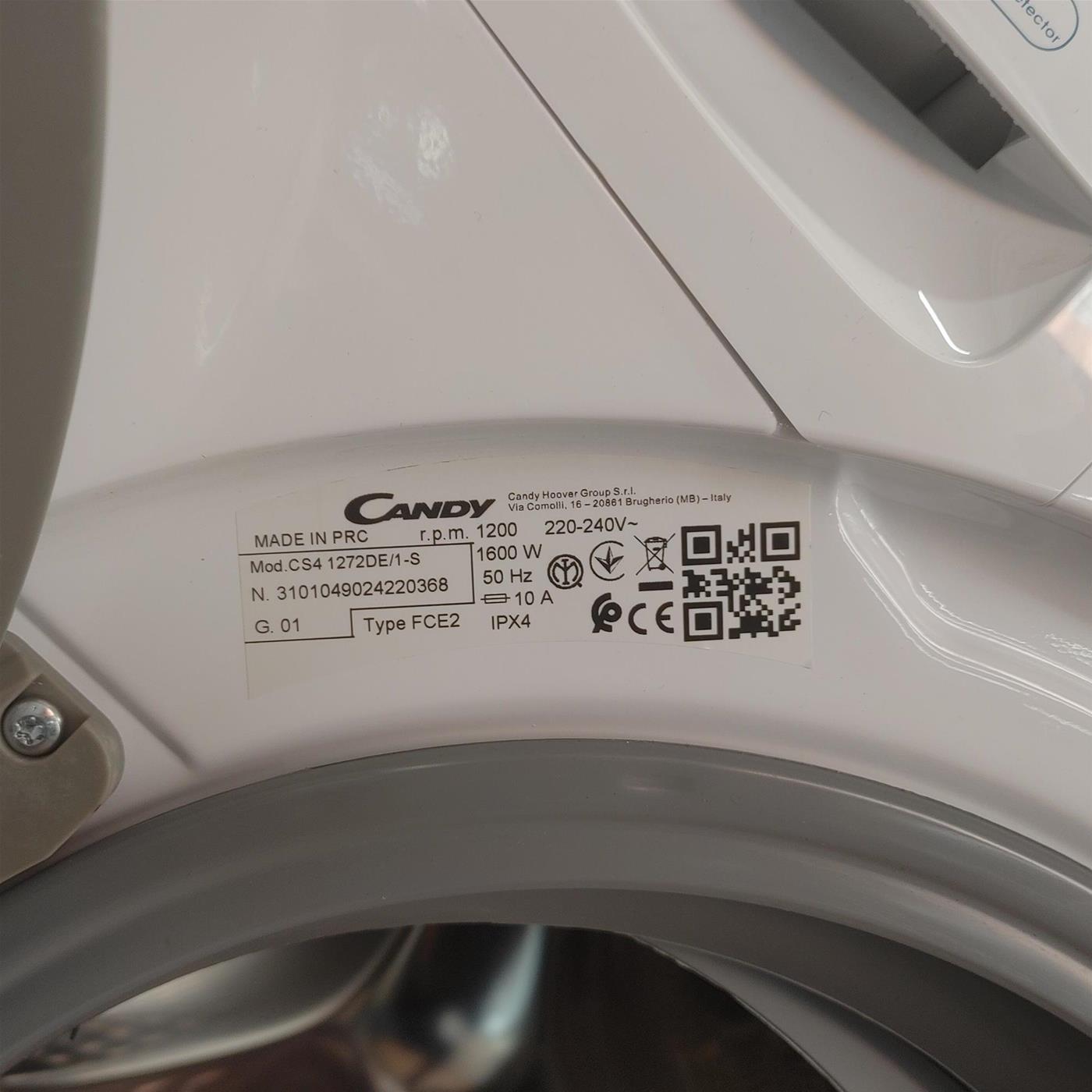 Lavatrice Candy Smart CS4 1272DE/1-S Carica frontale 7 kg 1200 giri Bianco