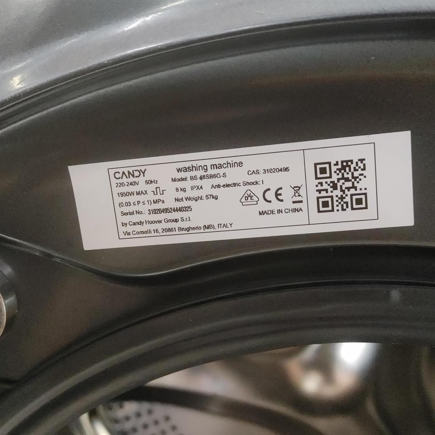 Lavatrice Candy BS 48SB6G-S 8 Kg