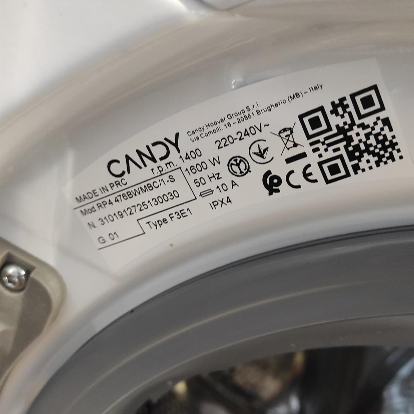 Lavatrice Candy RapidÓ PRO RP4 476BWMBC/1-S 7 Kg