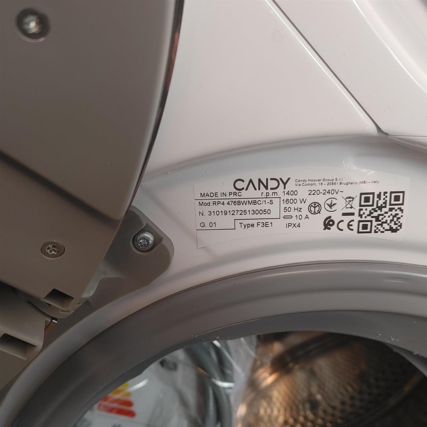 Lavatrice Candy RapidÓ PRO RP4 476BWMBC/1-S 7 Kg