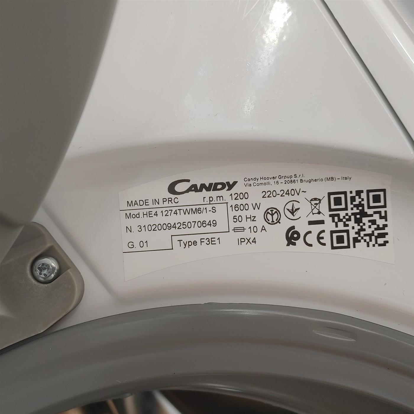 Lavatrice Slim Candy Ultra HE4 1274TWM6/1-S Inverter Wi-Fi Classe A 7 Kg