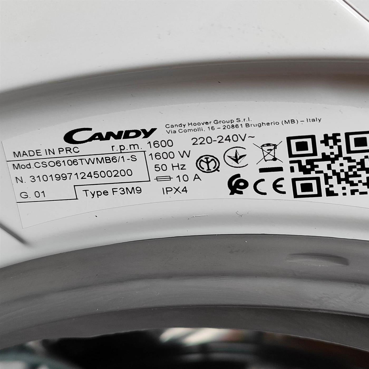 Lavatrice Candy Smart Pro Inverter CSO6106TWMB6/ 1-S Classe A 10 Kg