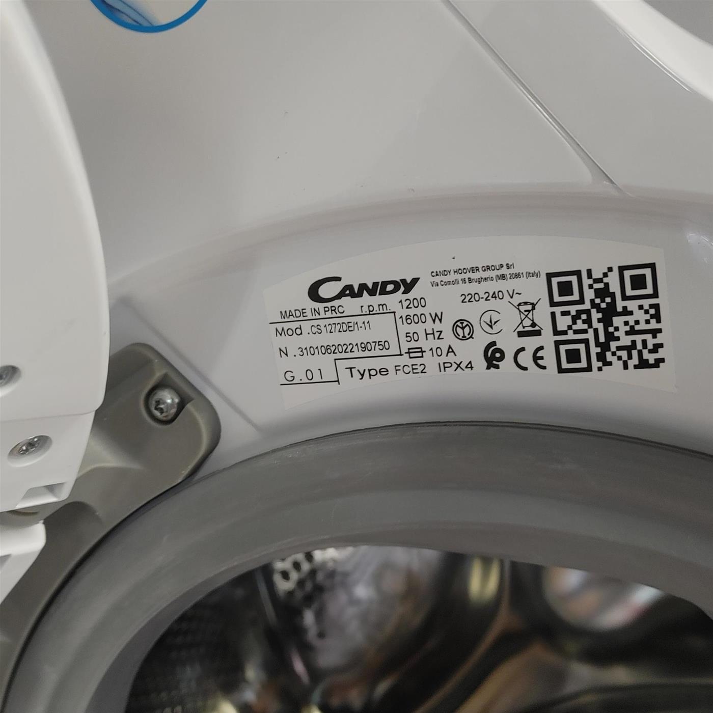 Candy Smart lavatrice Caricamento frontale 7 kg 1200 Giri/min Bianco