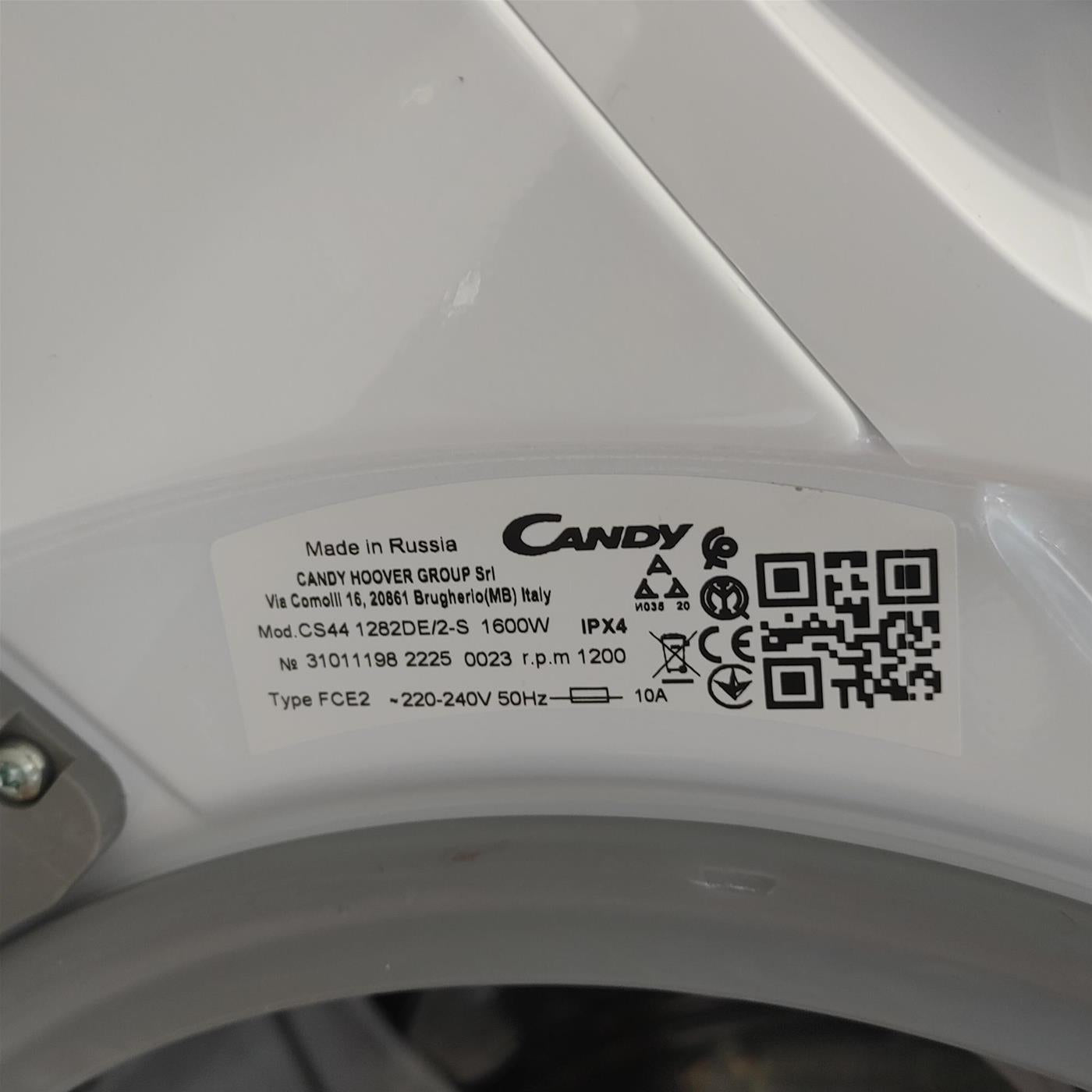 Lavatrice Candy Smart CS44 1282DE/2-S Carica frontale 8 kg 1200 Giri/min Bianco