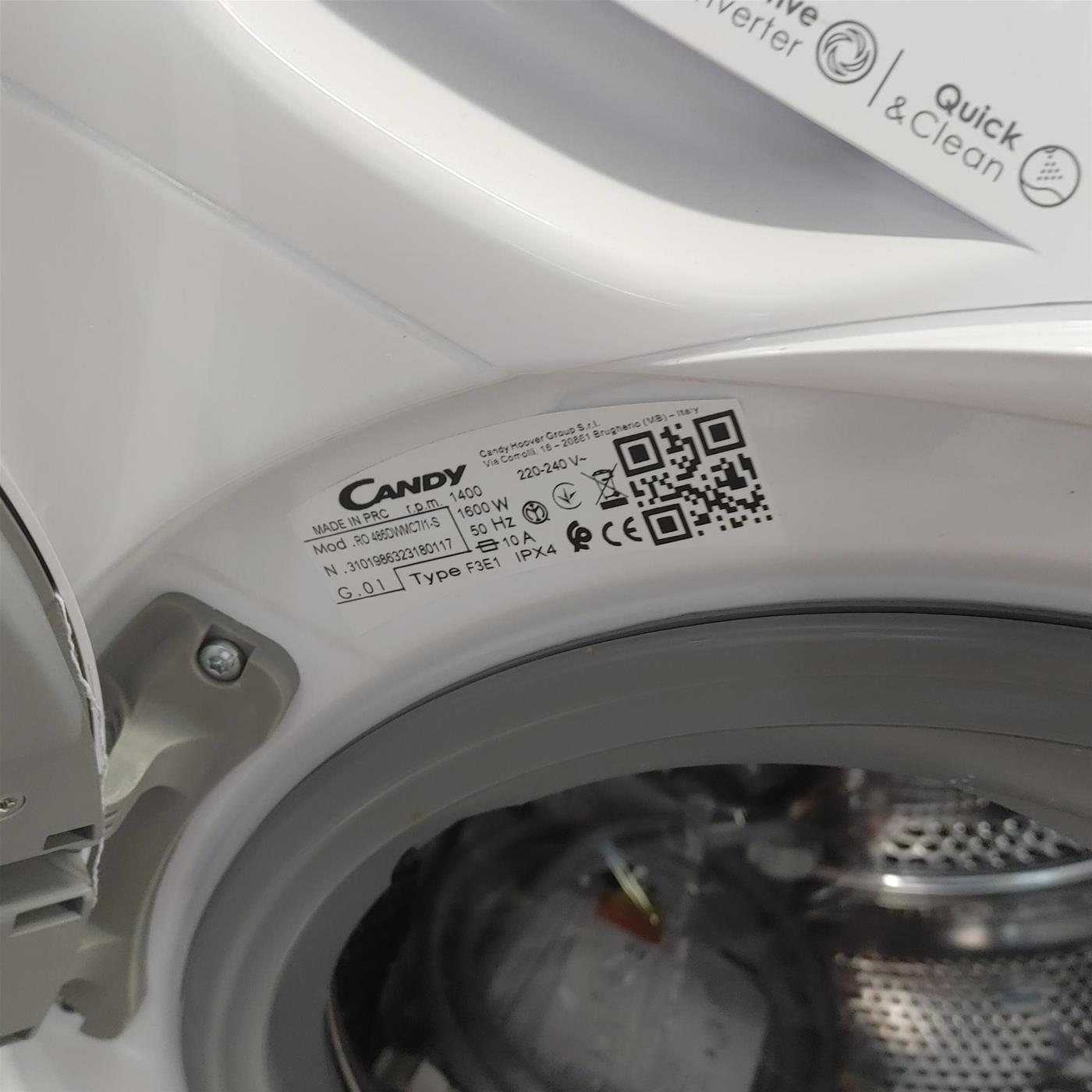 CANDY RO 486DWMC7/1-S LAVATRICE, Caricamento frontale, 8 kg, 53 cm, Classe A