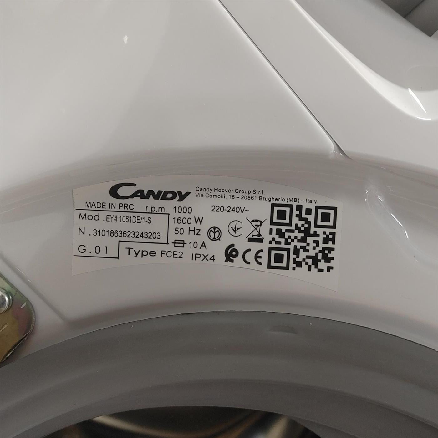 Lavatrice Candy Easy EY4 1061DE/1-S Caricamento frontale 6 kg 1000 Giri/min Bianco