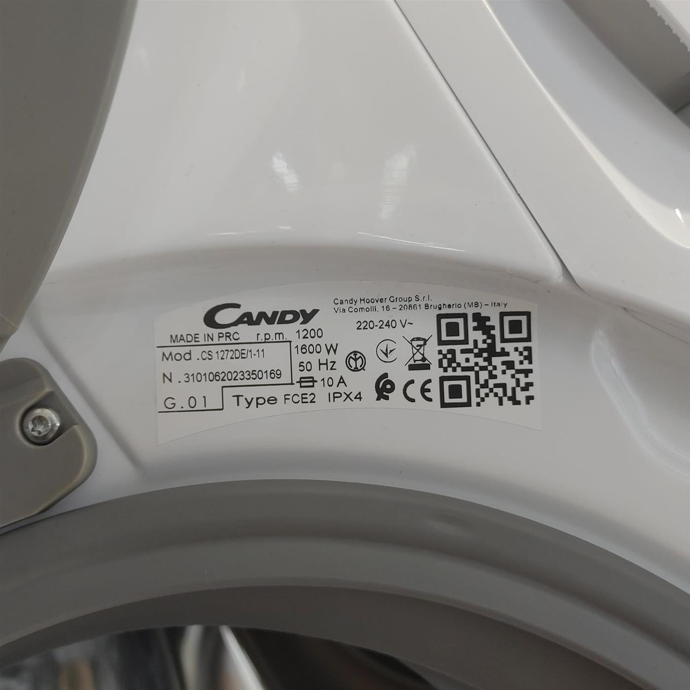 Candy CS1272DE/1-11 lavatrice Caricamento frontale 7 kg 1200 Giri/min Bianco
