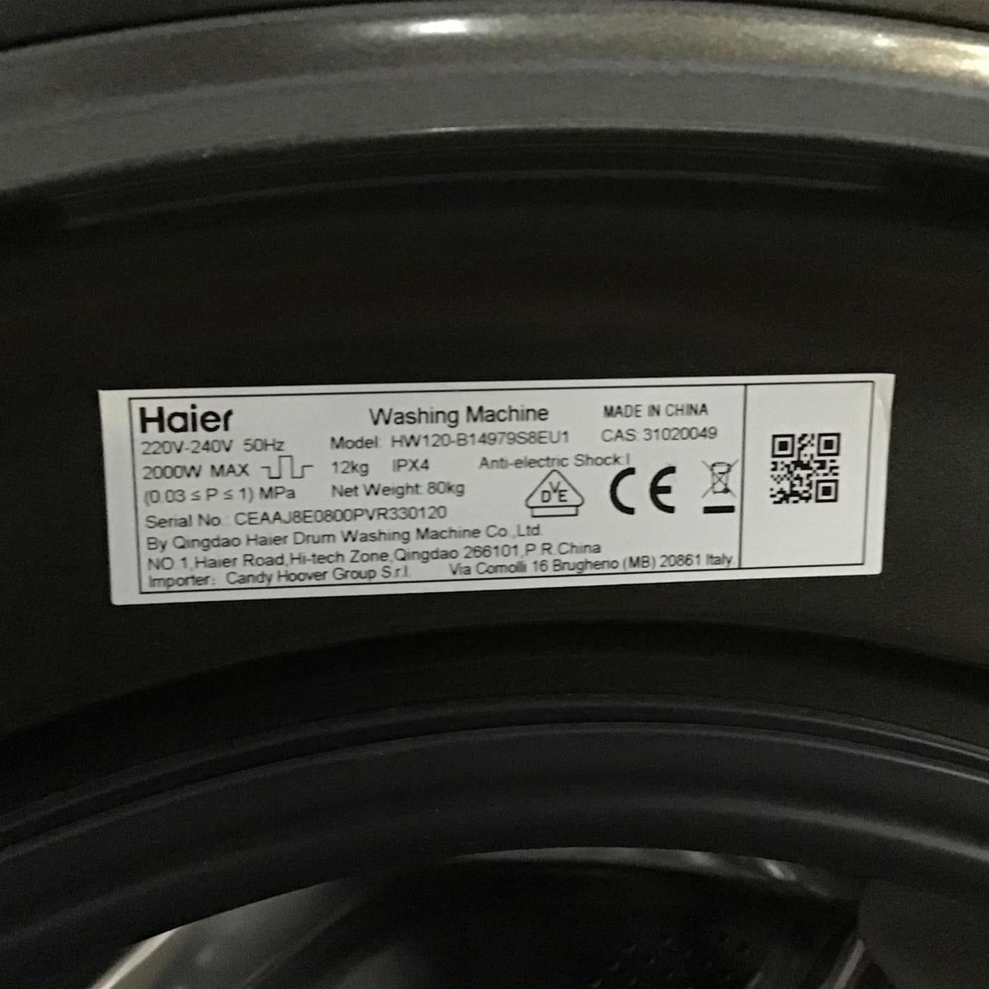 Lavatrice Haier I-PRO SERIES 7 PLUS HW120-B14979SEUIT 12 Kg