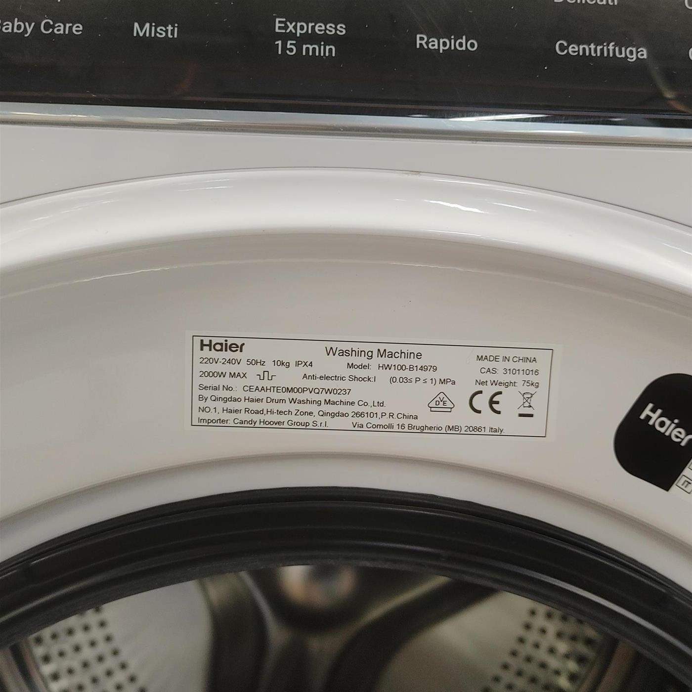 Lavatrice Haier I-Pro Series 7 HW100-B14979-IT Direct Motion Classe A 10 Kg