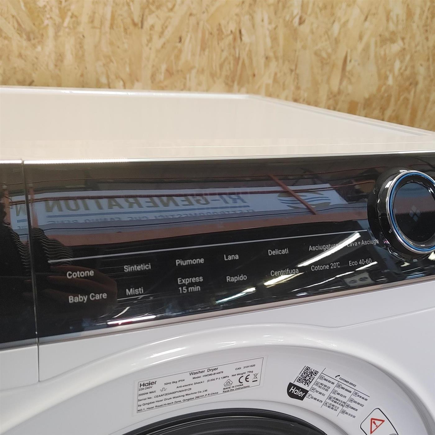 Lavasciuga Haier I-Pro Series 7 HWD80-B14979 Libera installazione Caricamento frontale Bianco D