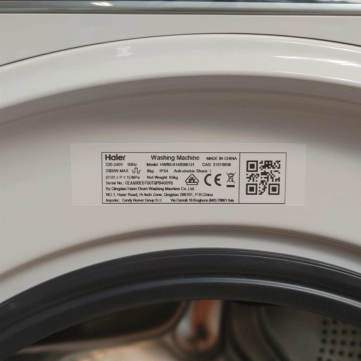Lavatrice Haier I-Pro Series 5 HW80-B14959EU1 Carica frontale 8 kg 1400 giri/min Bianco