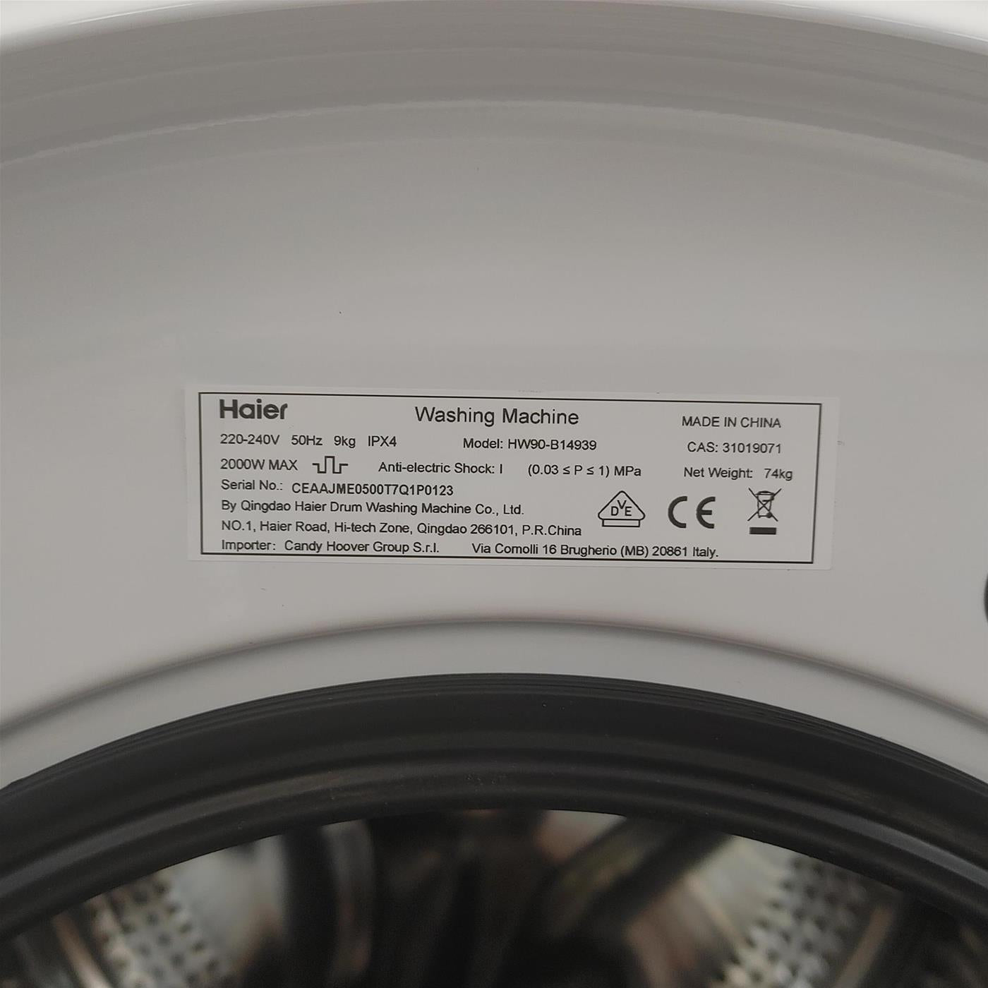 Lavatrice Haier I-Pro Series 3 HW90-B14939-IT Carica frontale 9 kg 1400 giri/min Bianco