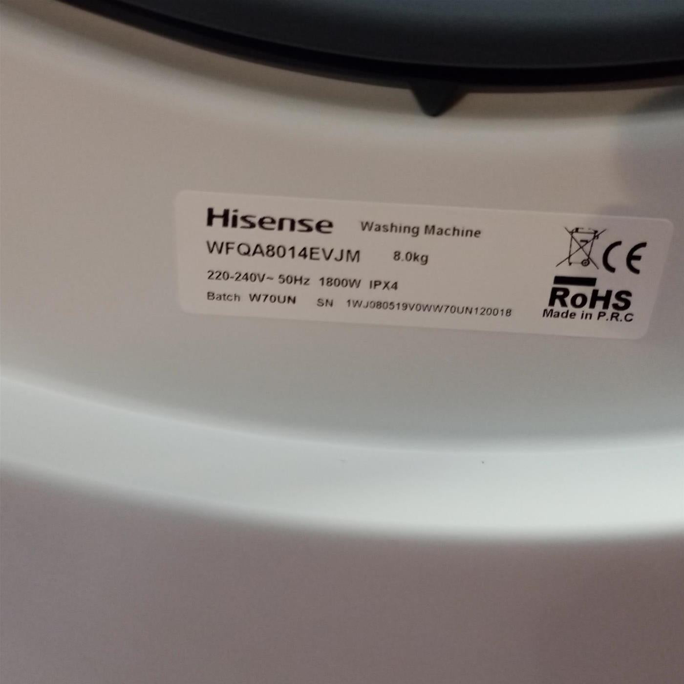 Lavatrice Hisense WFQA8014EVJM Classe A Motore Inverter 8 Kg