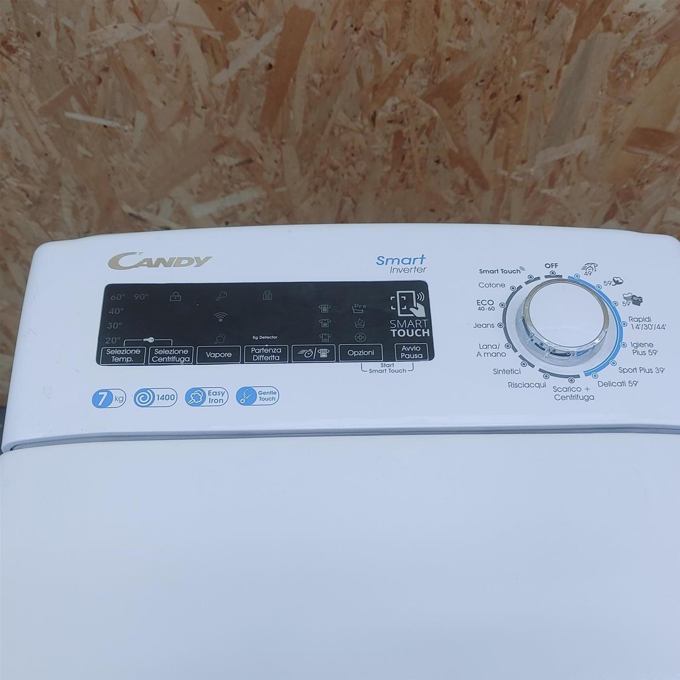 Candy Smart Inverter CSTSG47TMVE/1-11 lavatrice Caricamento dall'alto 7 kg 1400 Giri/min Bianco