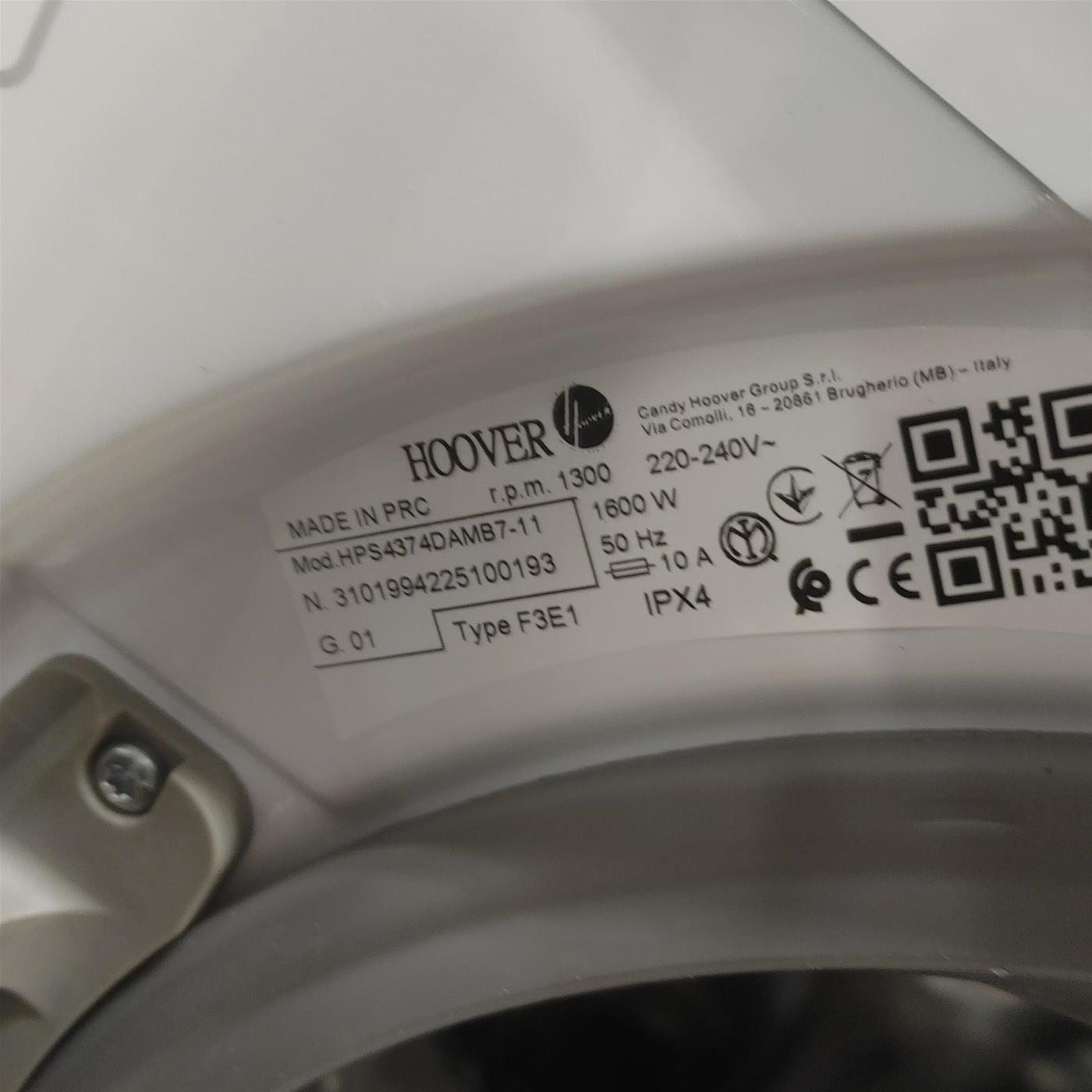 Lavatrice Slim Hoover H-LINK PRO HPS4374DAMB7-11 7 Kg