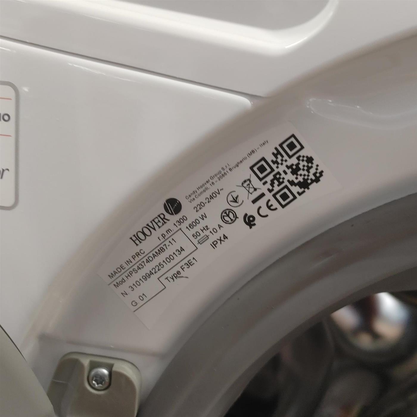 Lavatrice Slim Hoover H-LINK PRO HPS4374DAMB7-11 7 Kg