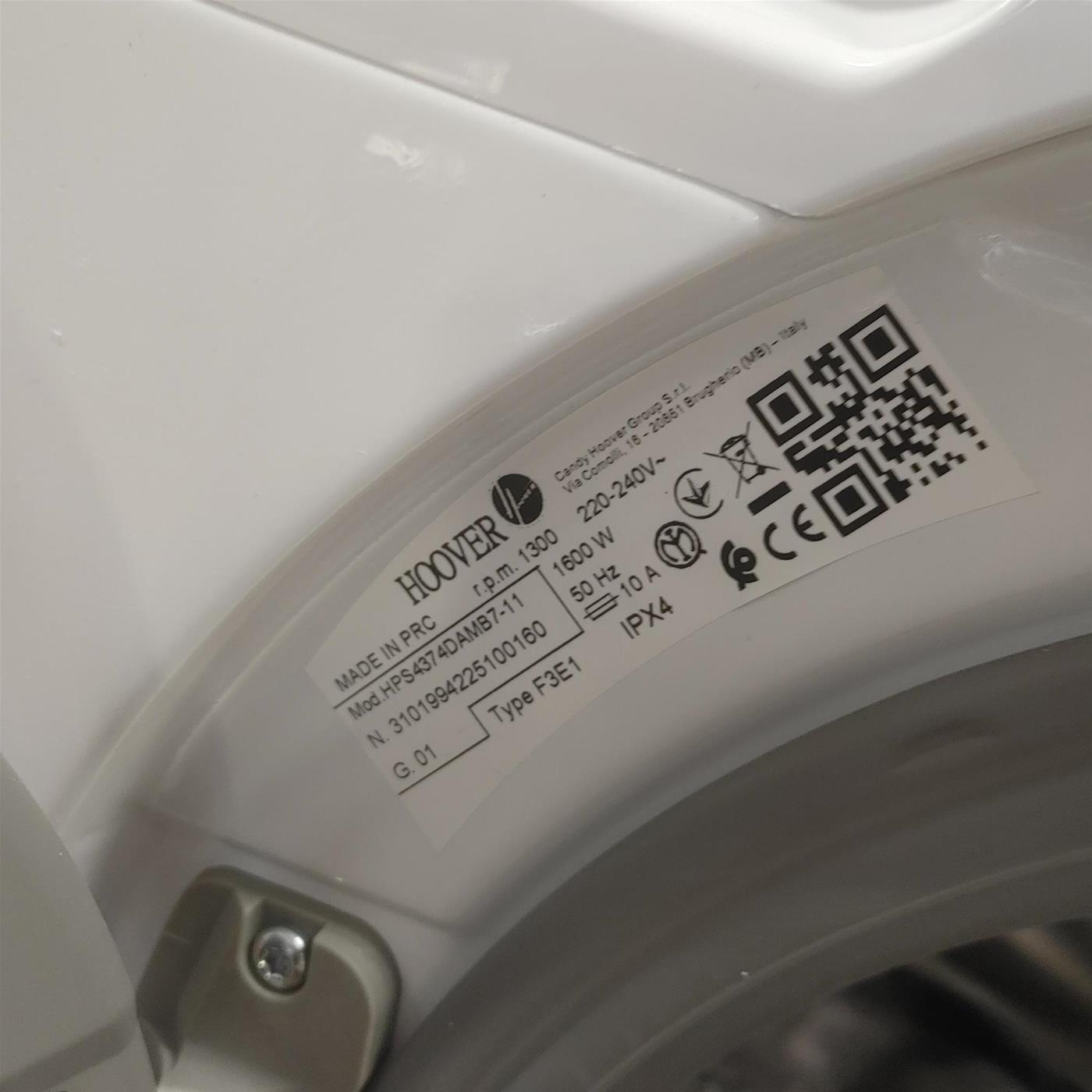 Lavatrice Slim Hoover H-LINK PRO HPS4374DAMB7-11 7 Kg