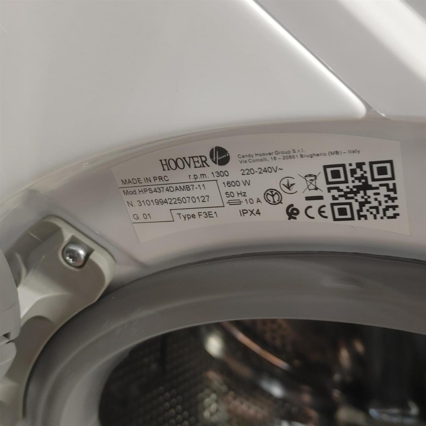 Lavatrice Slim Hoover H-LINK PRO HPS4374DAMB7-11 7 Kg
