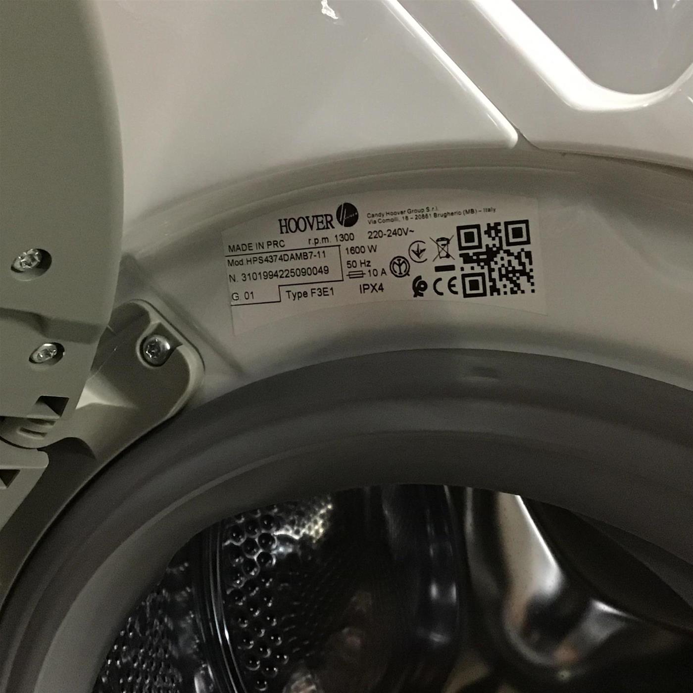 Lavatrice Slim Hoover H-LINK PRO HPS4374DAMB7-11 7 Kg