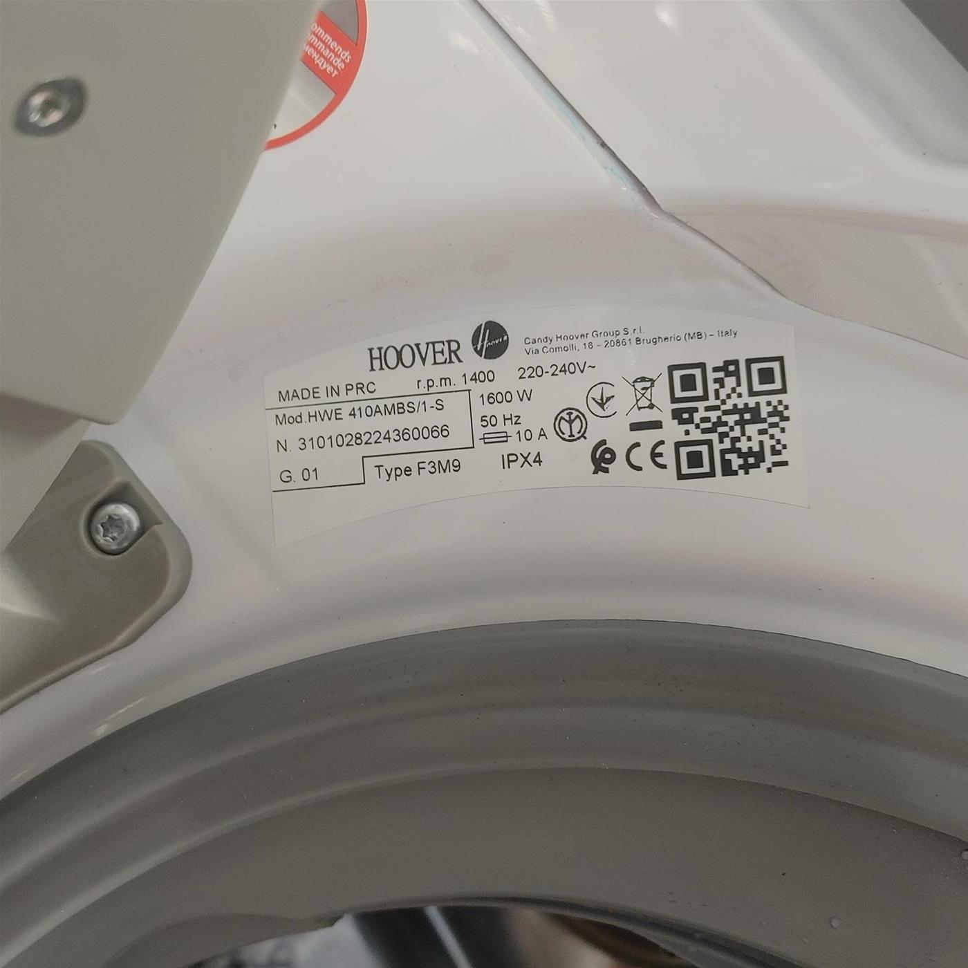 Lavatrice Hoover H-WASH 500 HWE 410AMBS/1-S Inverter, Classe A, Wi-Fi 10 Kg