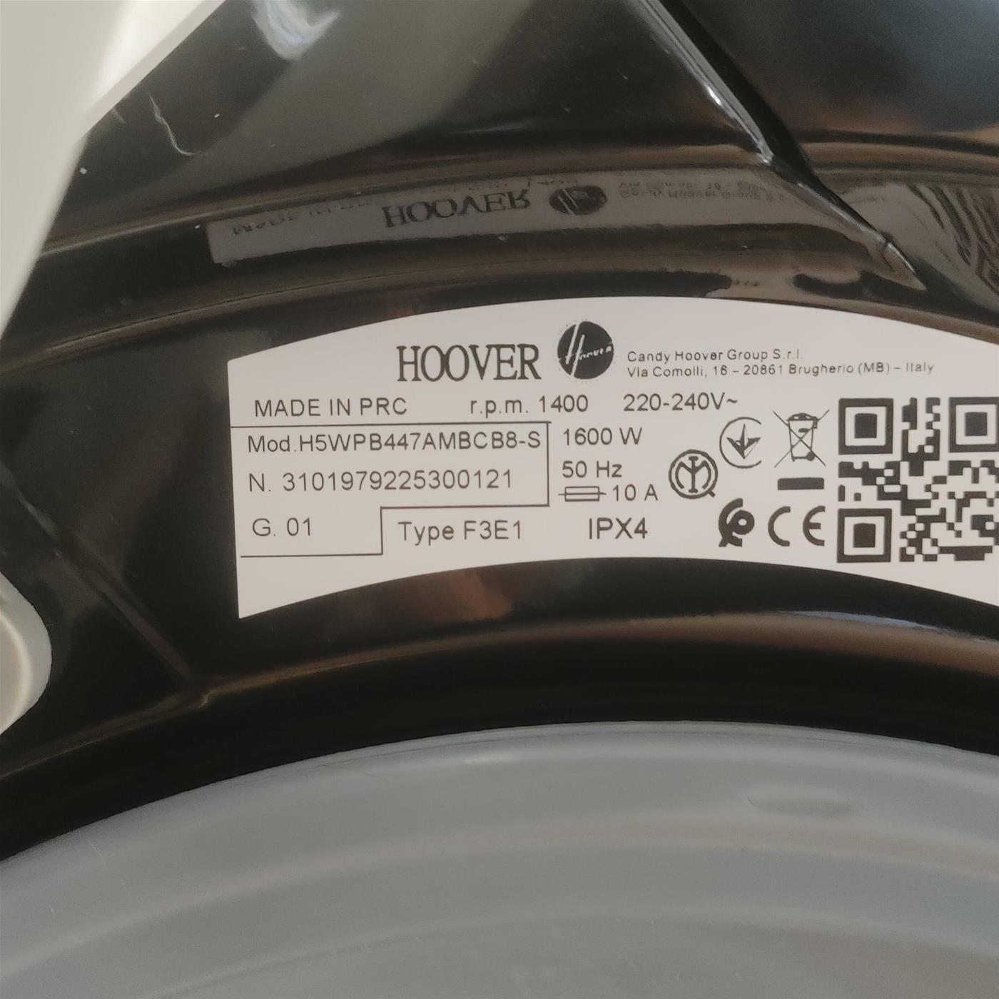 Lavatrice Slim Hoover H5WPB447 AMBCB8-S H-WASH 550 Classe A 7 Kg