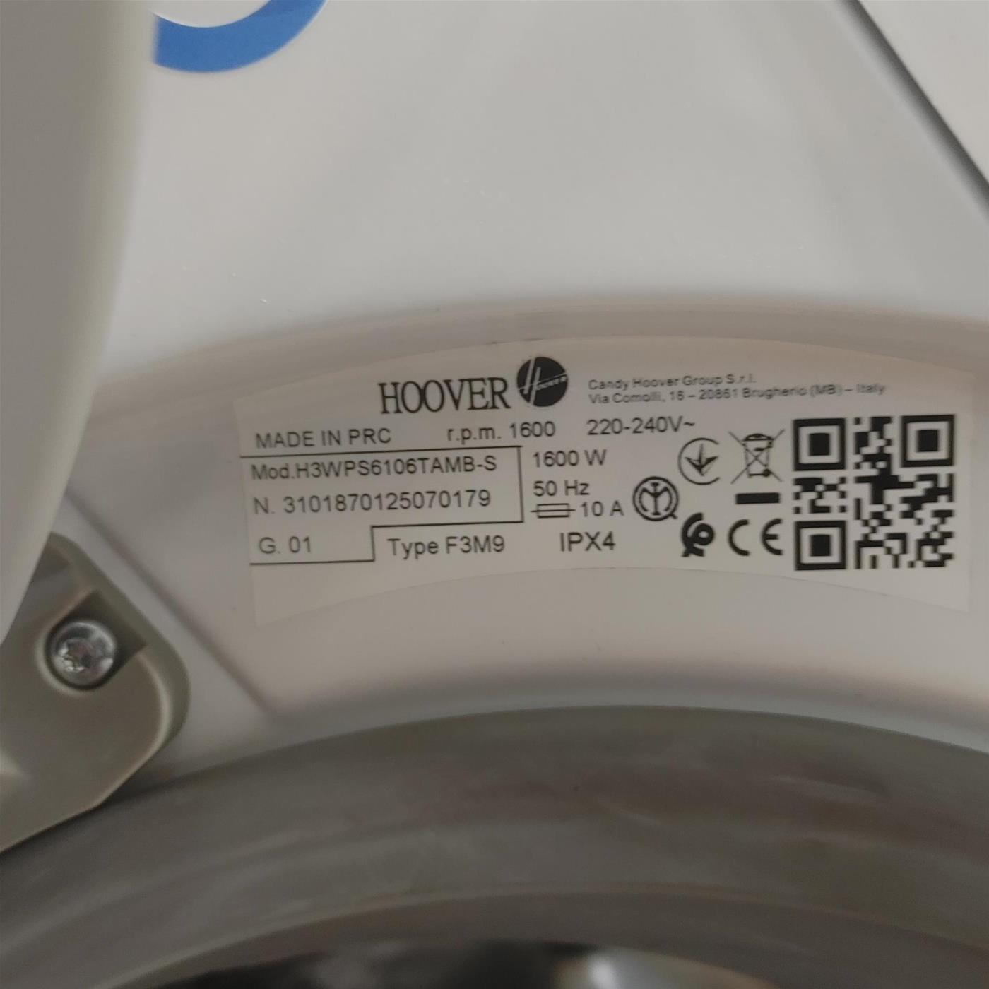Lavatrice Hoover H-WASH 350 H3WPS6106TAMB-S Classe A 10 Kg