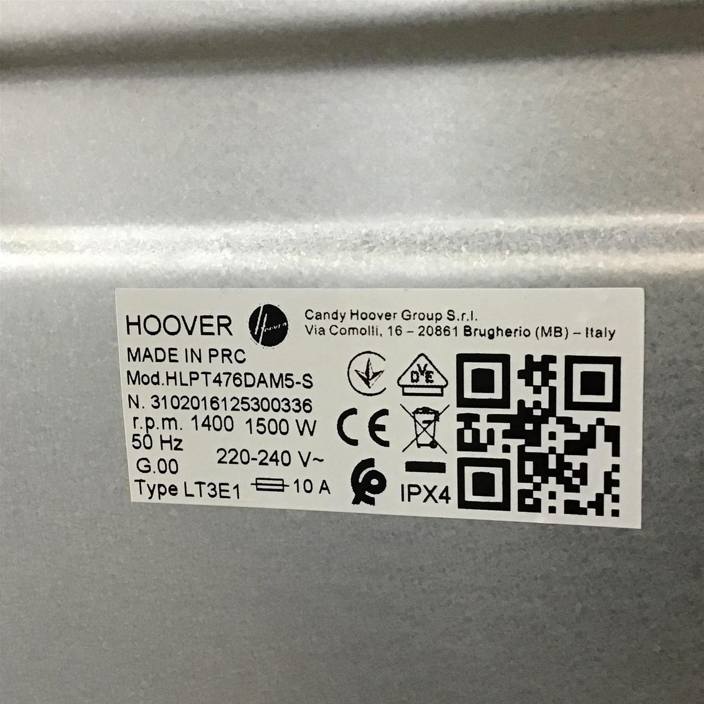 Lavatrice Hoover HLPT476DAM5-S Classe A 7 Kg