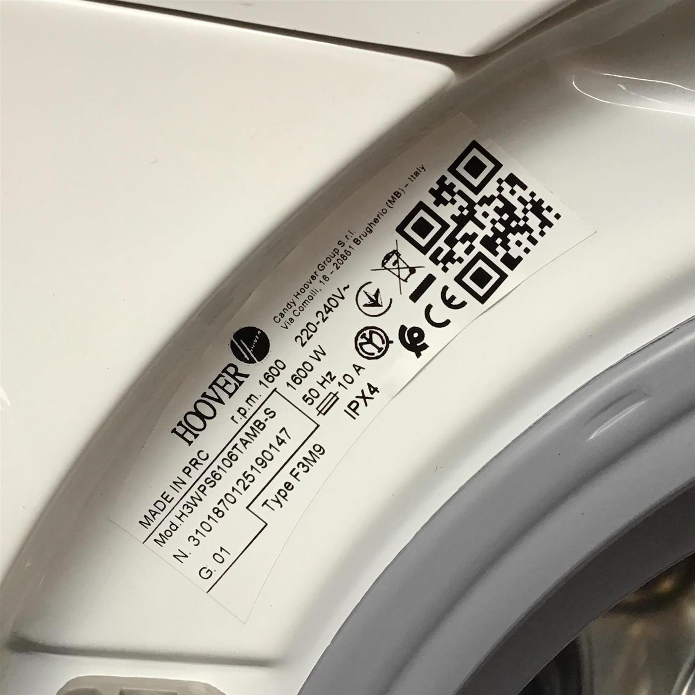 Lavatrice Hoover H-WASH 350 H3WPS6106TAMB-S Classe A 10 Kg