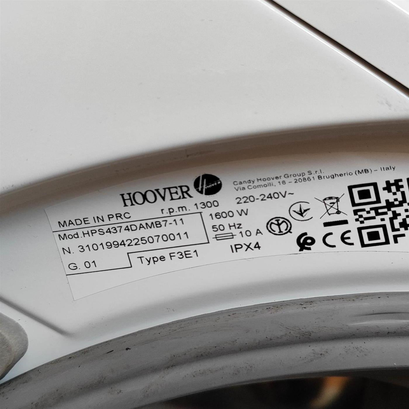 Lavatrice Slim Hoover H-LINK PRO HPS4374DAMB7-11 Classe A 7 Kg