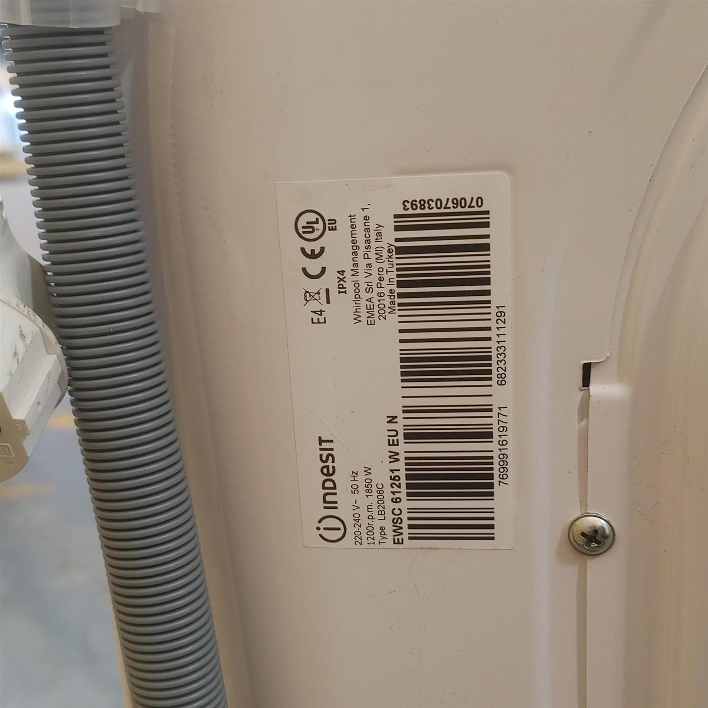 INDESIT Lavatrice Slim EWSC61251WEUN 6 Kg Classe F Centrifuga 1200 giri