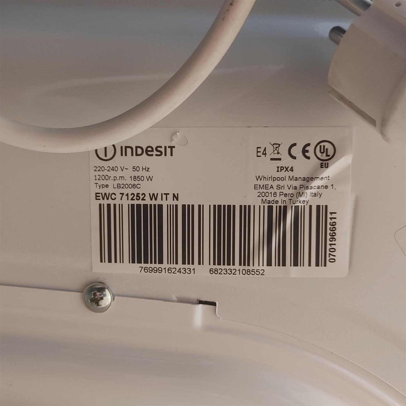 Indesit EWC 71252 WFRM lavatrice Caricamento frontale 7 kg 1200 Giri/min Bianco