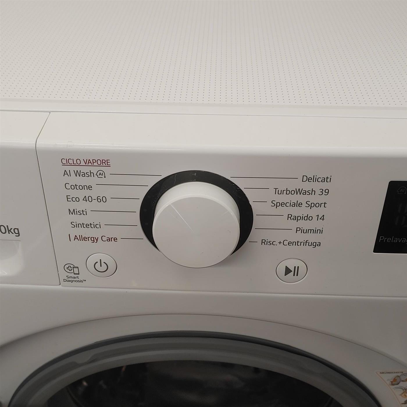 LG F4R5010TSWW Lavatrice 10kg AI DD, Classe A-10%, 1400 Giri, TurboWash